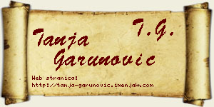 Tanja Garunović vizit kartica